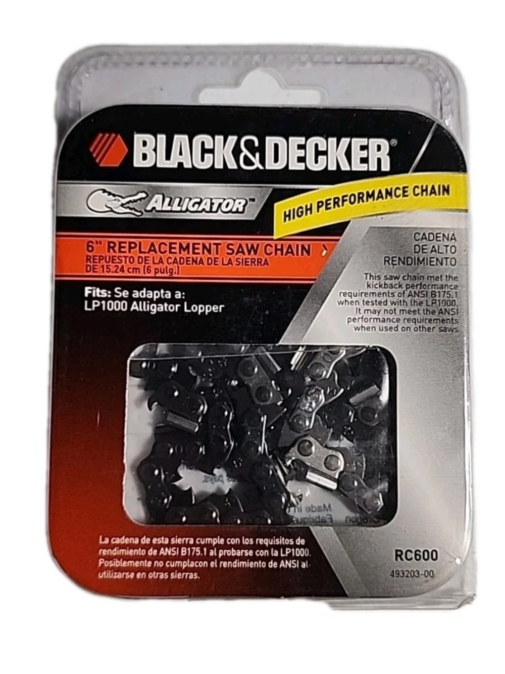 Black and Decker Genuine OEM 6”Replacement Cutting Saw Chain RC600 For LP1000
